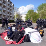 Eine der vielen Blockaden in Neubrandenburg